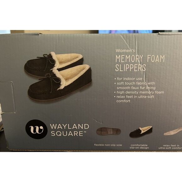 Wayland Square Women's Memory Foam Slippers Dark Brown Size 7-8 Great Christmas - Picture 3 of 5